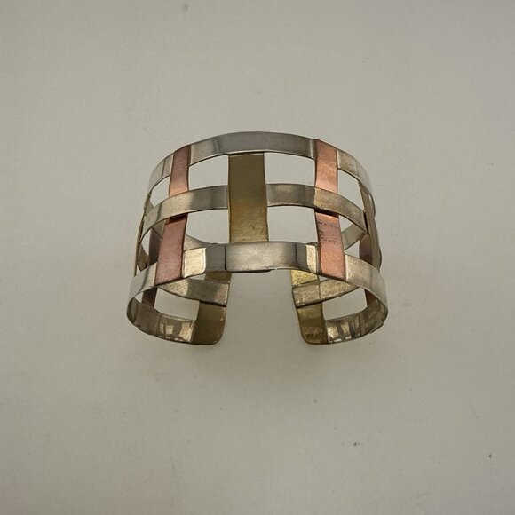 RLM Studio Robert Lee Morris Bracelet Cuff Sterling Silver Copper Brass Woven - Picture 3 of 13